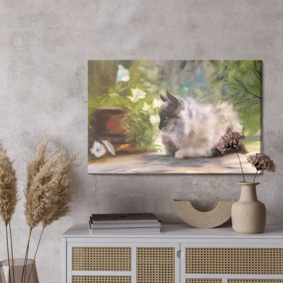 Ljuddämpande tavla - A cat among the green