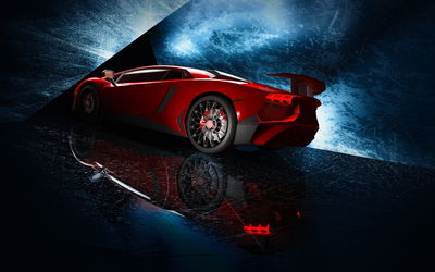 Ljuddämpande tavla - Sports car on an abstract