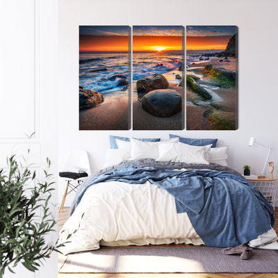 Ljuddämpande tavla - 3d beach sunset