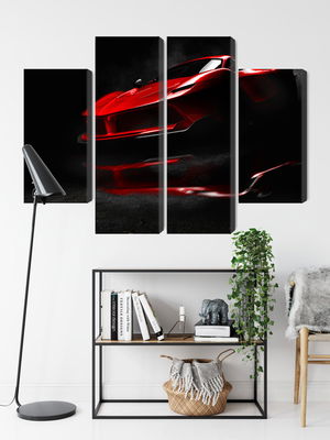 Ljuddämpande tavla - Red sports car 3d