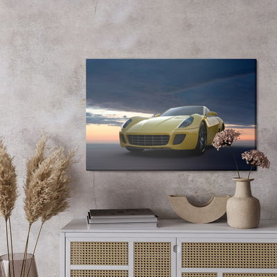 Ljuddämpande tavla - Sports car and clouds