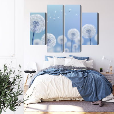 Ljuddämpande tavla - Dandelions on a blue