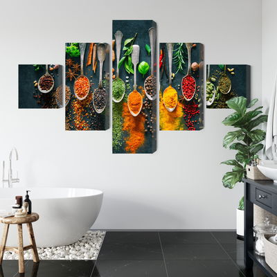 Ljuddämpande tavla - Herbs and spices on spoons