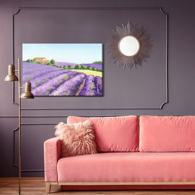 Ljuddämpande tavla - Lavender field painted