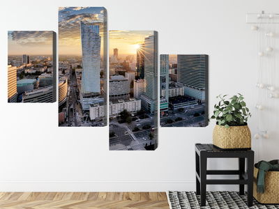 Ljuddämpande tavla - Warsaw skyscrapers at sunset