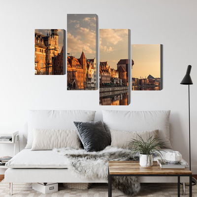 Ljuddämpande tavla - The port of gdansk at sunset