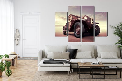 Ljuddämpande tavla - Vintage car with a 3d effect