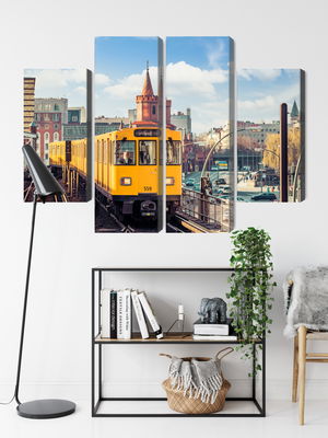 Ljuddämpande tavla - Yellow train in berlin