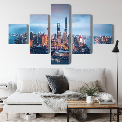 Ljuddämpande tavla - Shanghai panorama at night