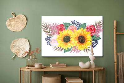 Ljuddämpande tavla - A floral composition painted