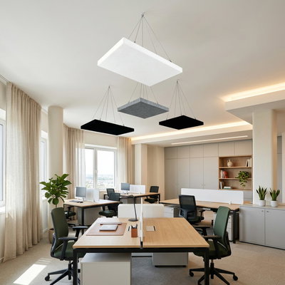 Kattoon asennetut vapaasti roikkuvat äänenvaimentimet parantavat ääniympäristöä