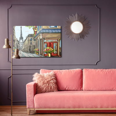 Ljuddämpande tavla - Paris streets like a comic