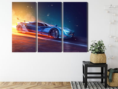 Ljuddämpande tavla - 3d futuristic sports car