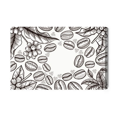 Ljuddämpande tavla - Drawing coffee beans