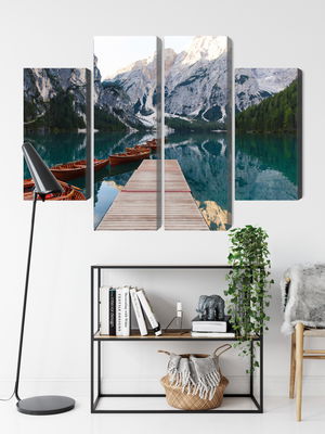 Ljuddämpande tavla - Lake braies in Italy