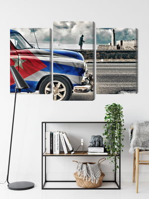 Ljuddämpande tavla - A car with a cuban flag