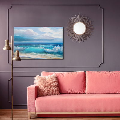 Ljuddämpande tavla - Painted sea waves