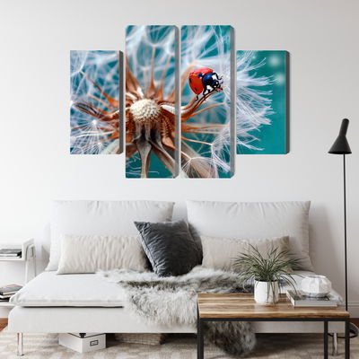 Ljuddämpande tavla - Ladybug on a dandelion