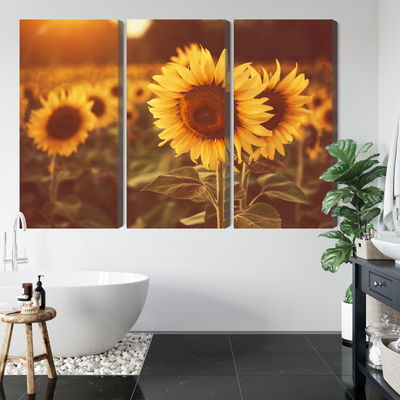 Ljuddämpande tavla - A field of sunflowers