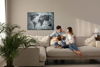 Ljuddämpande tavla - World map in vintage style