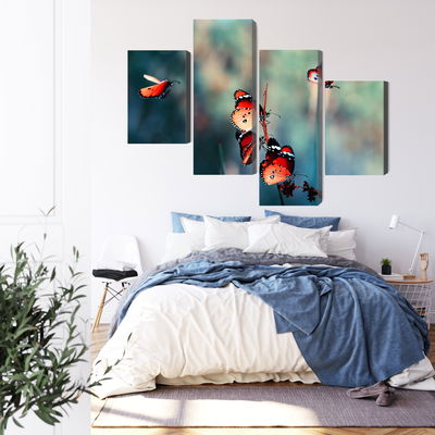 Ljuddämpande tavla - Colorful butterflies