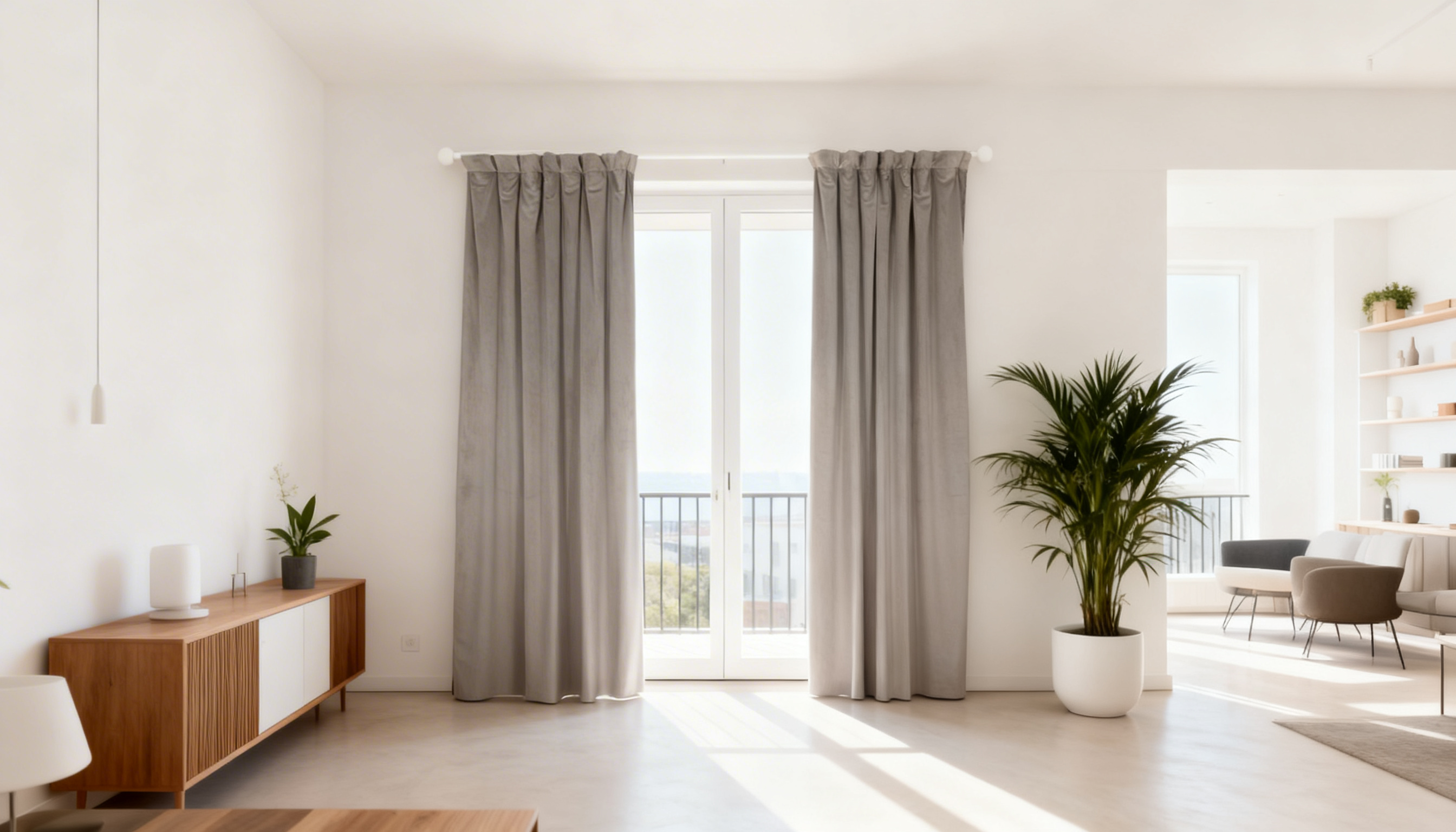 Ljudabsorbera med gardiner i restaurangmiljö