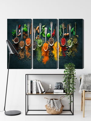 Ljuddämpande tavla - Herbs and spices on spoons