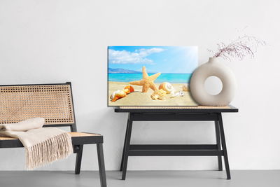 Ljuddämpande tavla - Sea beach and seashells