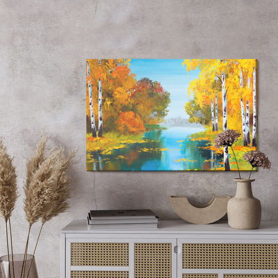 Ljuddämpande tavla - Birch forest near the river