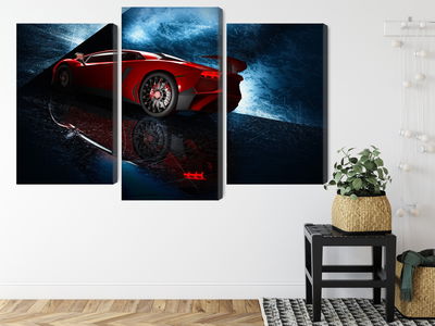 Ljuddämpande tavla - Sports car on an abstract