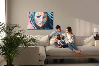 Ljuddämpande tavla - Colorful female portrait