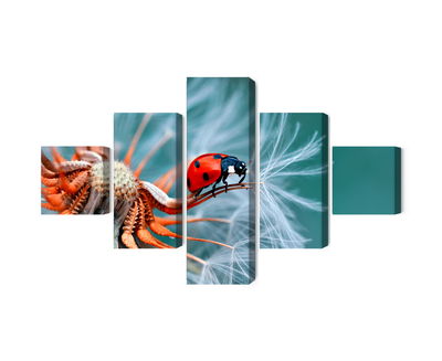 Ljuddämpande tavla - Ladybug on a dandelion