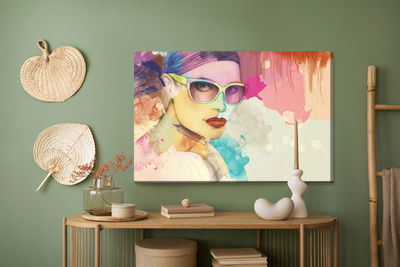 Ljuddämpande tavla - Colorful portrait of a woman