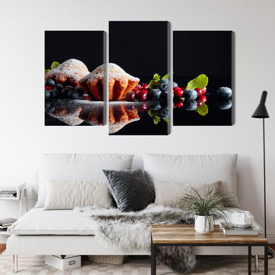 Ljuddämpande tavla - Muffins with fruits