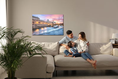 Ljuddämpande tavla - Paris bridge at evening time