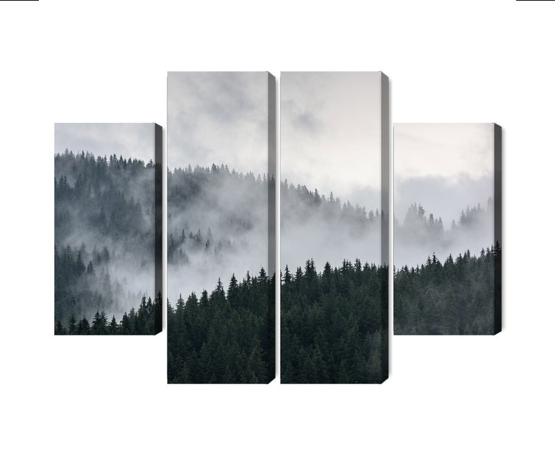 Ljuddämpande tavla - Misty 3d forest landscape