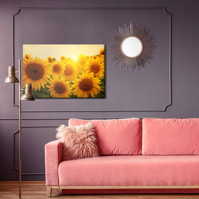 Ljuddämpande tavla - Sunset over the sunflowers
