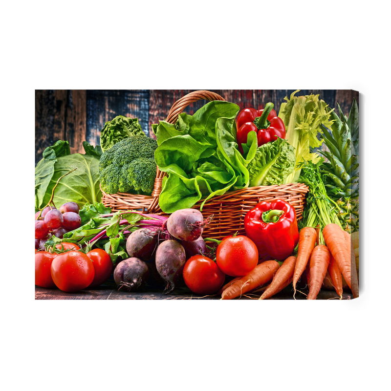 Ljuddämpande tavla - Rich basket of vegetables