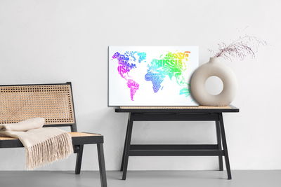 Akustiikkataulu - World map with colored