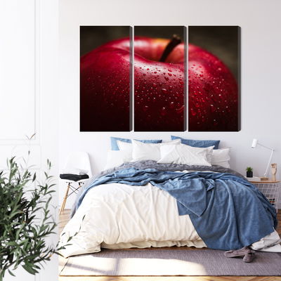 Ljuddämpande tavla - Red apple on a macro scale
