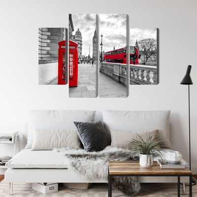 Ljuddämpande tavla - Red phone booth in London