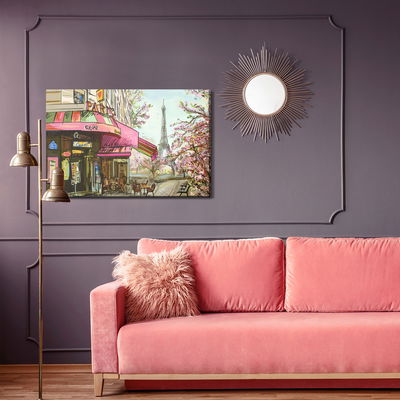 Ljuddämpande tavla - Paris cafe as drawn