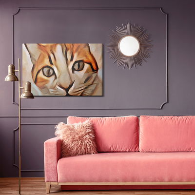 Ljuddämpande tavla - Portrait of a cat as painted