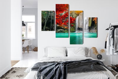 Ljuddämpande tavla - Cascade in the autumn forest