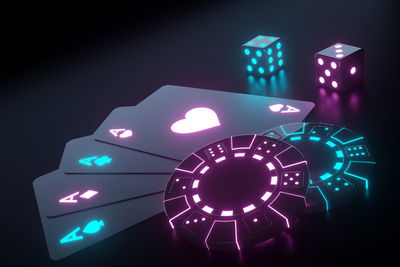 Ljuddämpande tavla - Neon poker set