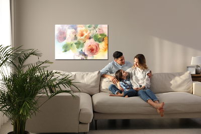 Ljuddämpande tavla - A bouquet of roses painted