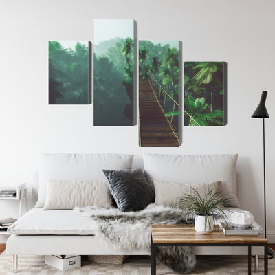 Ljuddämpande tavla - Rope bridge in the jungle 3d