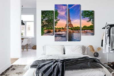 Ljuddämpande tavla - Eiffel tower and seine river