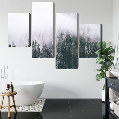 Ljuddämpande tavla - A forest shrouded in fog