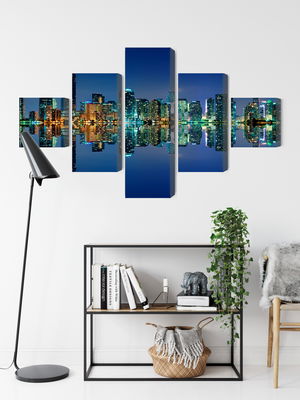 Ljuddämpande tavla - Panorama of miami by night